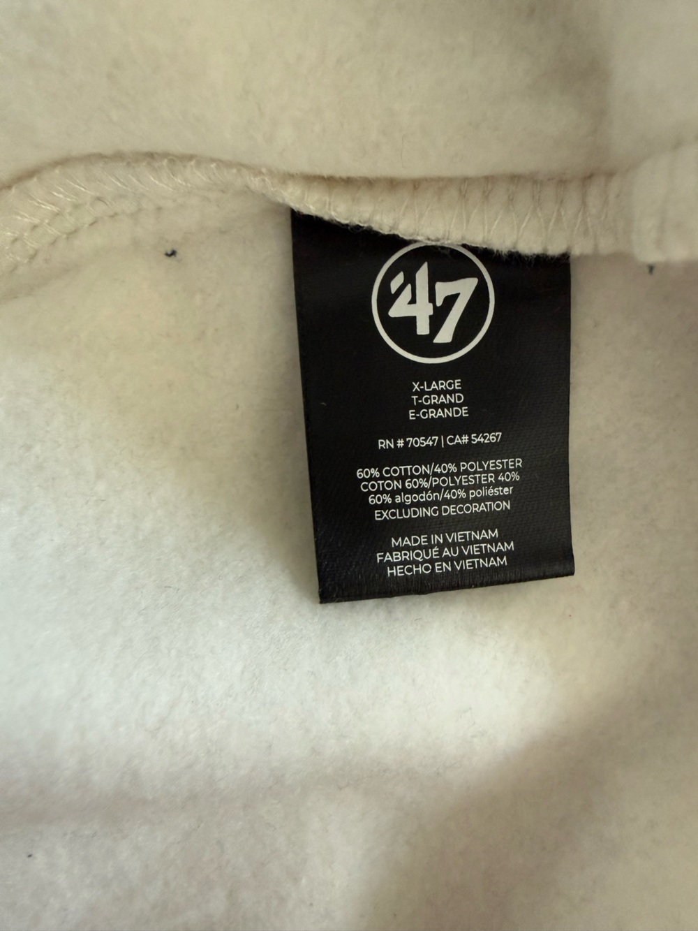'47 Men's New York Yankees Winning Streak 1/4 Zip Fleece Sweatshirt NWT Size XL - Picture 7 of 7